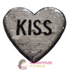Термоаппликация "KISS" с пайетками меняющая цвет. Размер: 18*19 см