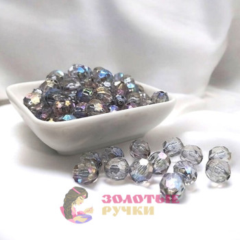 Бусины граненые круглые. Размер: 8 мм. Цвет: серый хамелеон