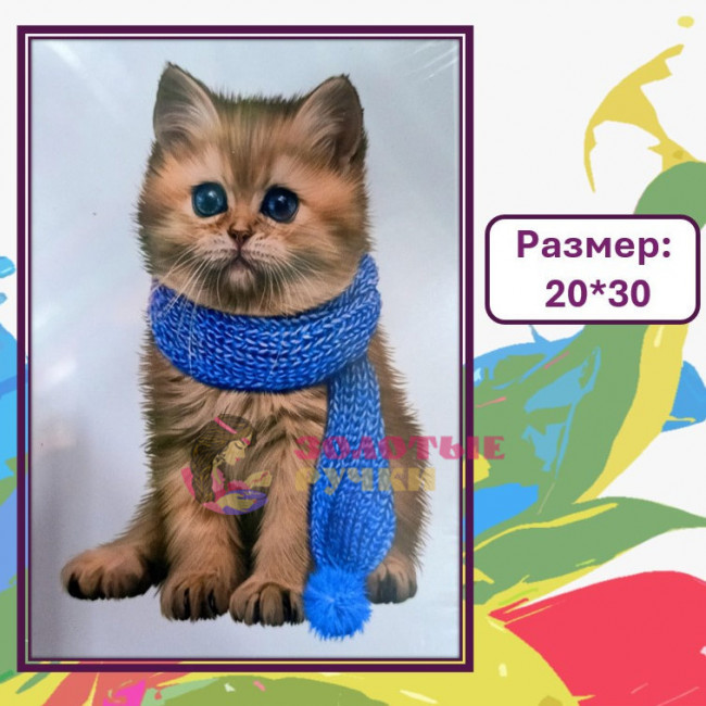 Картина для рисования по номерам "Котенок" Размер: 20*30 