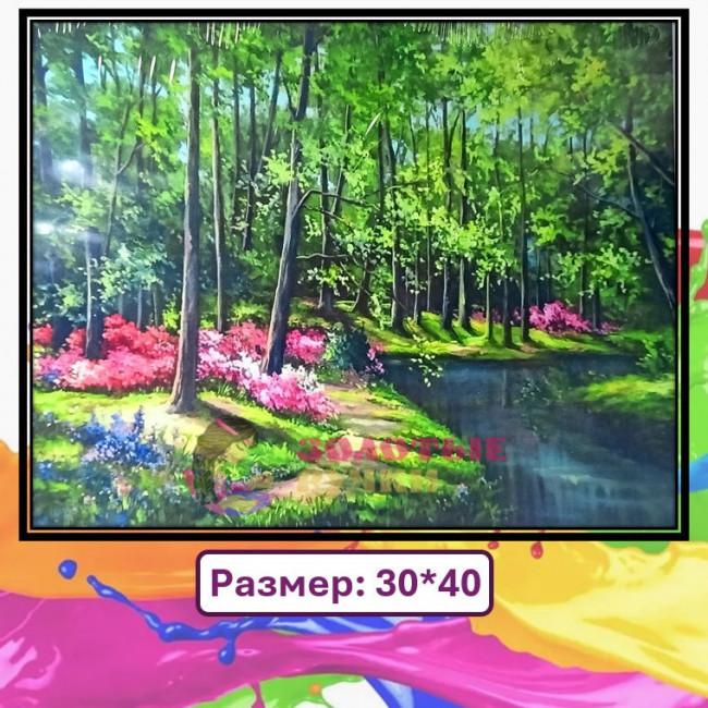 Картина для рисования по номерам "Солнечный день в лесу" Размер: 30*40