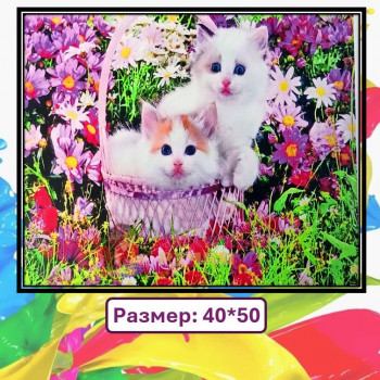 Картина для рисования по номерам "Котята". Размер: 40*50
