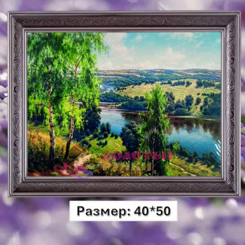 Алмазная мозаика "Родные просторы" на подрамнике. Размер: 40*50
