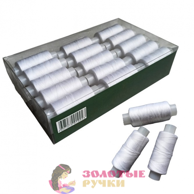 Набор ниток 40ЛШ ПНК ИМ. С.М. Кирова. Цвет: белый. Количество в упаковке: 30 шт. по 200 м