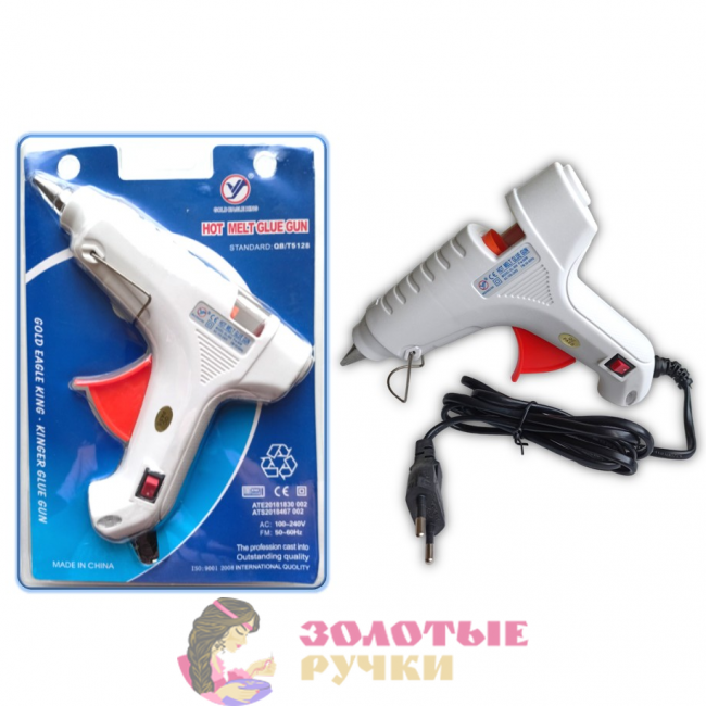 Пистолет клеевой  HOT MELT GLUE GUN GL-809. Мощность: 60 Вт. Диаметр: 11 мм