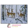 Набор для вышивки крестом "Олени в зимнем лесу". Размер: 40*50 см
