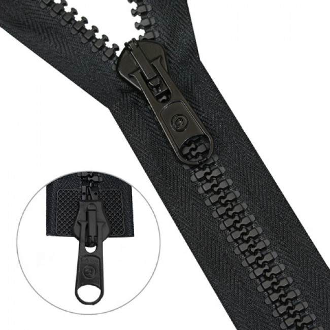 Молния "трактор" тип - 8/2 замка 70 см - цвет черный 10 шт. в упаковке