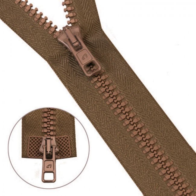 Молния "трактор" тип - 5/2 замка 100 см - цвет коричневый 10 шт. в упаковке