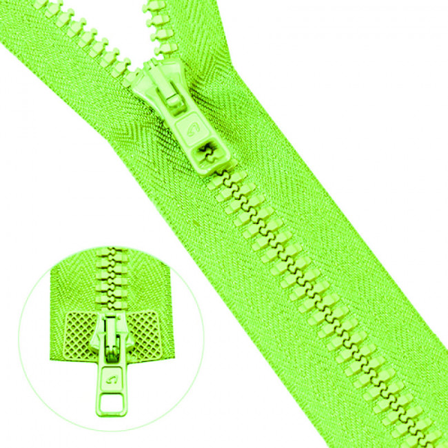Молния "трактор" тип 5/2 замка 100 см - цвет салатовый 10 шт. в упаковке