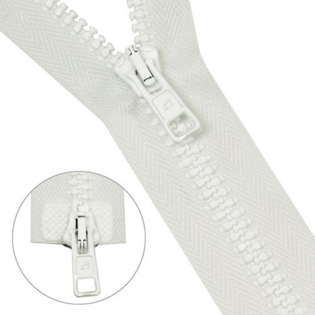 Молния "трактор" тип - 8/2 замка 90 см - цвет белый 10 шт. в упаковке
