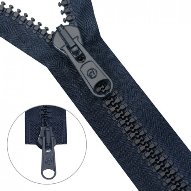 Молния "трактор" тип - 8/2 замка 80 см - цвет темно-синий 10 шт. в упаковке